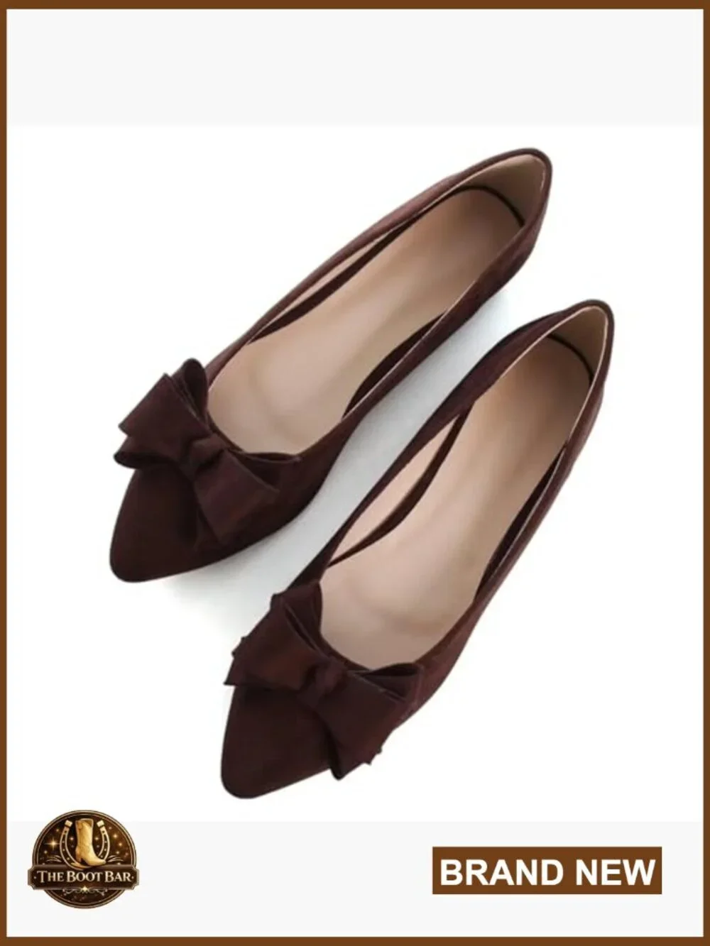 Pointed Toe Ballet Flats with Bow Knot, Slip-On Loafers for Business Casual Wear